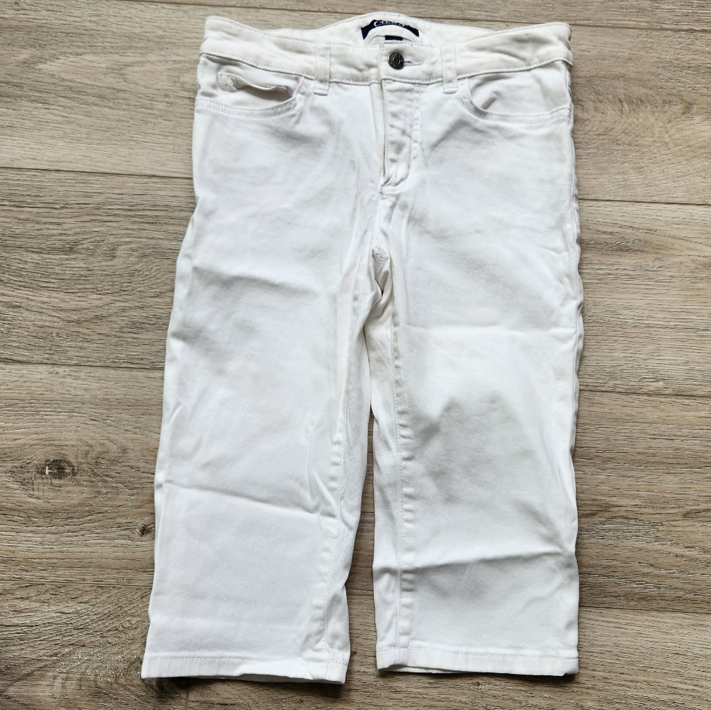 Chaps White Capri Jeans Womens 2p Cotton Stretch Casual Beach Summer - Picture 1 of 10
